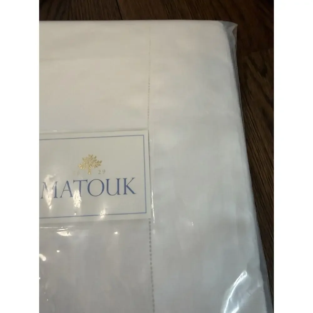Matouk 100% Linen Roman Flat Sheet White Full/queen NWT $495